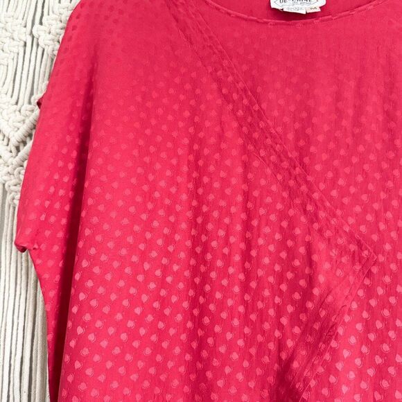 De-Chine de Paris Vintage 100% Silk Red Dress Size Medium Made in Hong Kong GUC - Picture 5 of 7